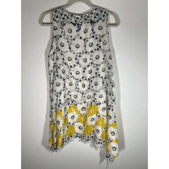 Michigan Wolverines handkerchief hem floral sleeveless swing mini dress L - Picture 3 of 10